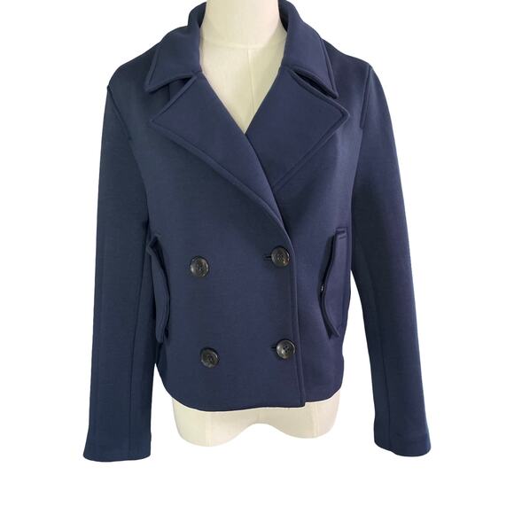 Maeve Navy Double Breasted Jacket Women’s Small Knit Peacoat Anthropologie - Picture 7 of 9